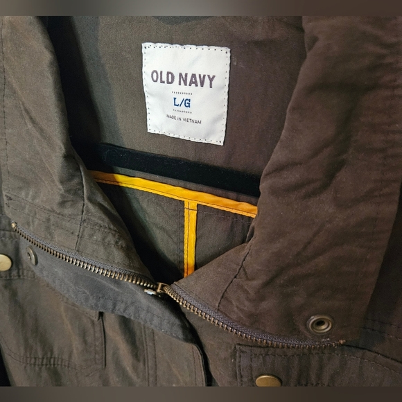 Old Navy *Rare* Bib-Style Olive Green Military Style Jacket - Picture 7 of 9
